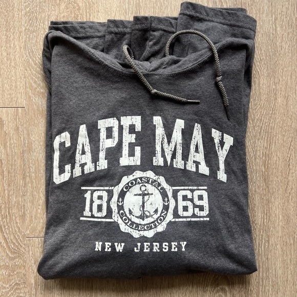 Cape May New Jersey Lightweight Long Sleeve Pullover Hoodie XXL Gray Unisex Cozy - Picture 2 of 7